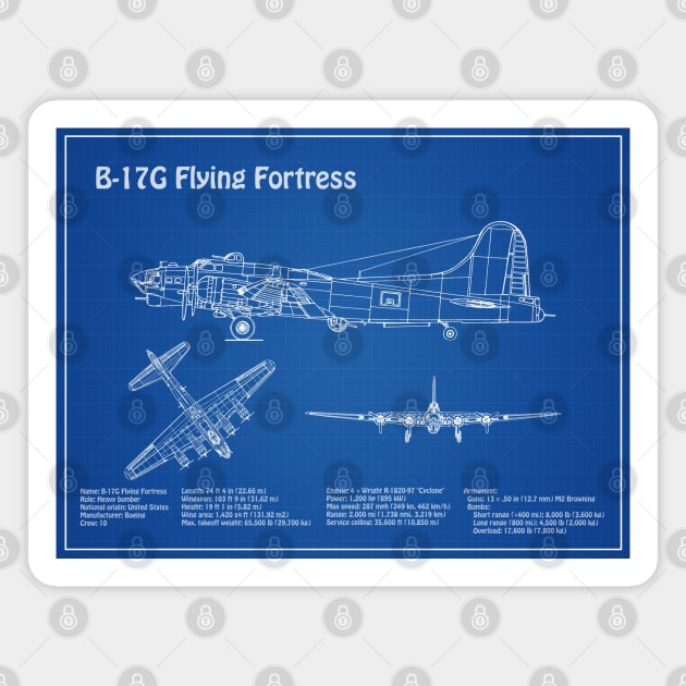 Boeing B-17 Flying Fortress Bomber - AD Magnet by SPJE Illustration Photography